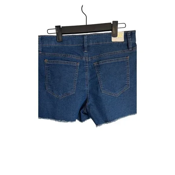 NWT Tinsel Town 9/29 High Rise Denim Shorts Blue Frayed Hem Casual Summer - Picture 10 of 15